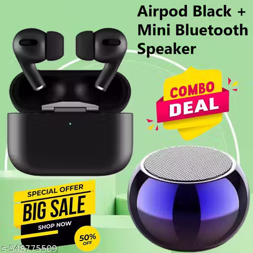 Wireless Earbuds Pro, Bluetooth Earphones, In-Ear Headphones; TWS Earbuds; Long Battery Life with mini bluetooth speaker combo