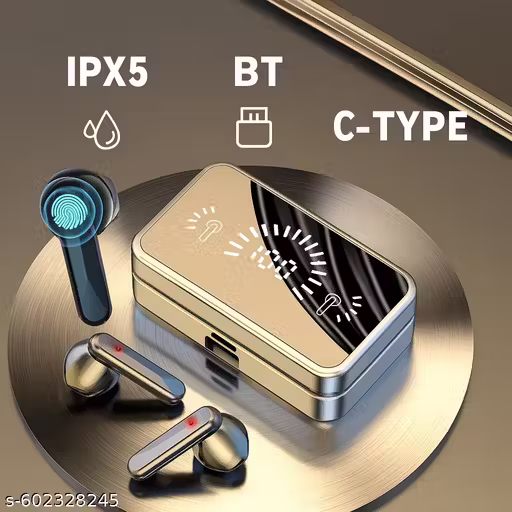 M19 Voice Assistant Support Wireless Headset TWS Bluetooth Earbuds, Bluetooth 5.1, Stereo, IPX7 Waterproof, ANC, 50H Battery Backup